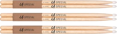 ProMark | Oferta Especial de LA | Baquetas para Batería | 5A, Punta de Nylon | Pack de 3 | Nogal Americano | LA5AN-3P