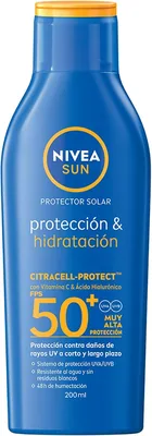 Protector Solar Corporal NIVEA SUN Protección E Hidratación Fps50+ 200Ml Con Vitamina C Y Ácido Hialurónico - 50% Off