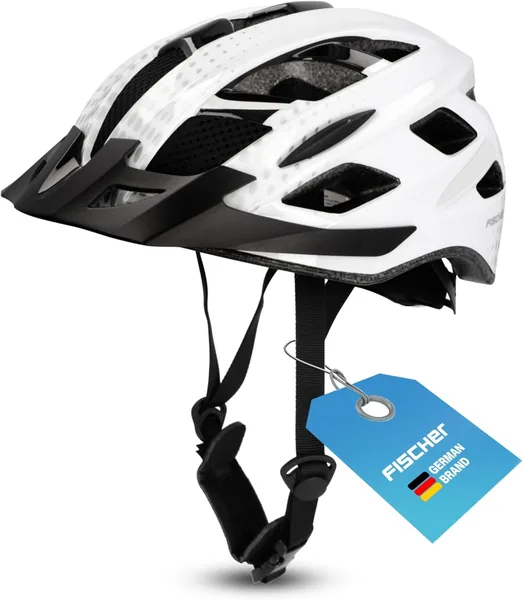 Fischer Urban Adult Bicycle Helm med Visor, Justerabar Innering med Illuminering, Eco Tex Test Vincare, EPS Innshell - 37% Off
