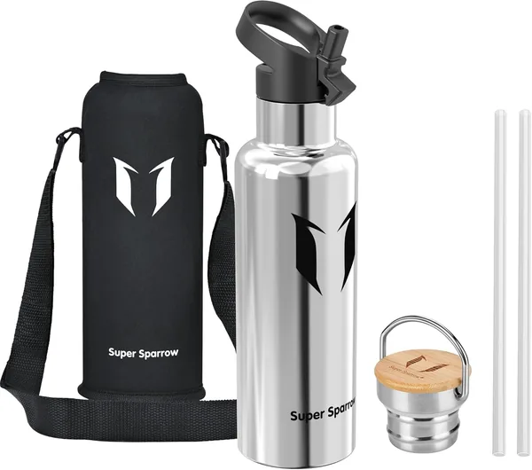 Super Sparrow Stainless Steel Water Bottle 350 ml 500 ml 620 ml 750 ml 1 L Leak-Proof Thermos Flask BPA-Free