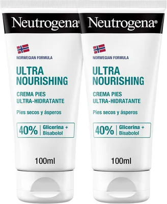 Crema para los pies Neutrogena Fórmula Noruega Ultra Hidratante (2 x 100 ml), crema para pies secos y agrietados, Neutrogena Feet Moi