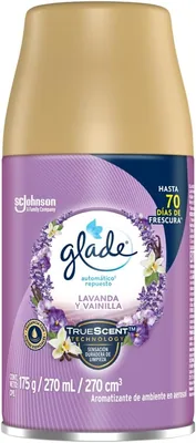 Glade Automático Aromatizante de Ambiente Continuo, Repuesto, Aroma Lavanda Vainilla, 175 g