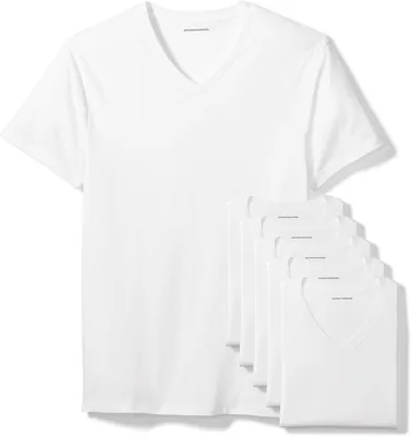 Amazon Essentials - Camiseta con cuello en V para hombre, 6 unidades