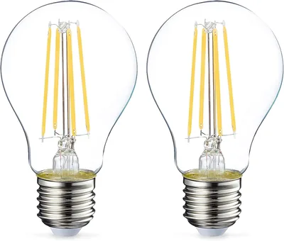 Ampoules LED Amazon Basics E27, 7W (60W équivalentes), Blanc Chaud, Non-dimmable, Pack de 2