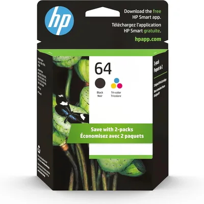 HP 64 Black & Tri-Color Ink Cartridges - Best Deal