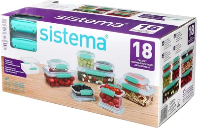 Sistema Food Containers 18pc Teal 10% Off