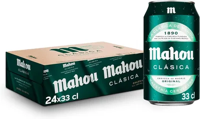 Mahou Classic, Cerveza Lager Dorada, Pack de 24 Latas x 33cl - Mejor Oferta