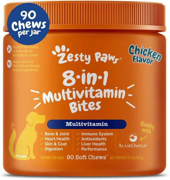 Zesty Paws Dog Multivitamin, Chewable Dog Vitamins and Supplements