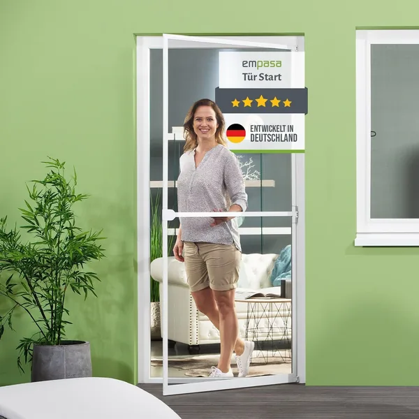empasa Insect Protection Fly Screen Door with Aluminium Frame Start Can Be Cut to Size as Self-Assembly Kit