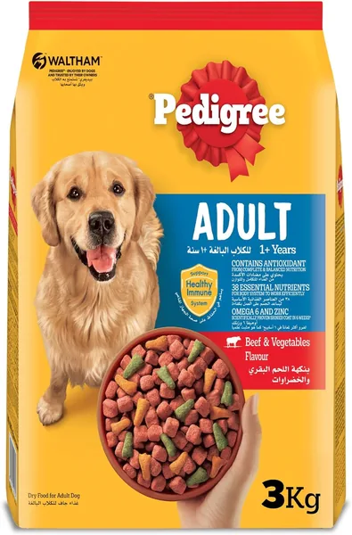 Pedigree Beef & Vegetables Dry Dog Food Adult 3kg