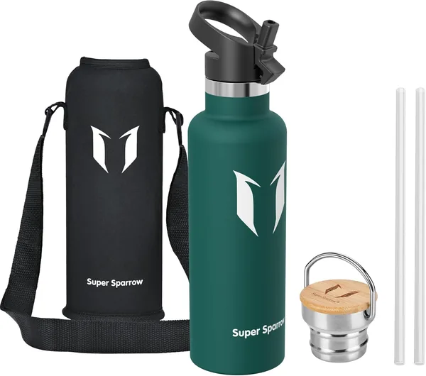 Super Sparrow Stainless Steel Water Bottle, 350 ml, 500 ml, 620 ml, 750 ml, 1 L, Leak-Proof Thermos Flask, BPA-Free Water Bottle