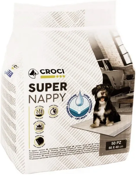 Croci - Mat de lit pour chien 60 x 40 cm, 50 pièces - Mat d'entraînement pour chiots et chats, Ultra-absorbant et résistant aux déchirures