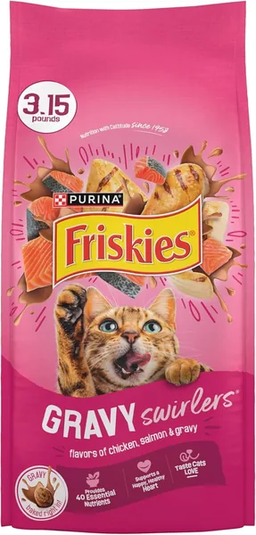 Purina Friskies Gravy Swirlers With Flavors of Chicken, Salmon and Gravy