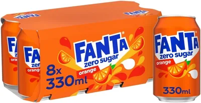 Fanta Zero Orange Soft Drink 8 x 330ml - 26% Off