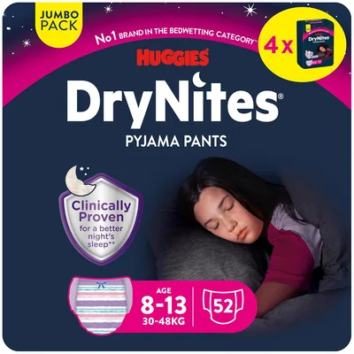Huggies DryNites Pyjama Pants (21% Off) | Bed Wetting Diaper for Girls, 8-15 years