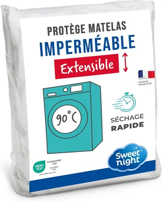 Sweet Night - Protecteur de Matelas Imperméable 90 x 190 cm - Lavable en Machine à 90°C - Respirant et Silencieux - Adapté