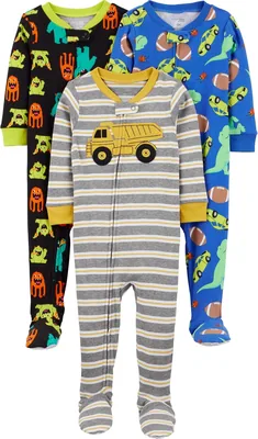 Macacão de Dormir para Bebês Pijama de Algodão com Pés Justos Simple Joys by Carter's para Meninos
