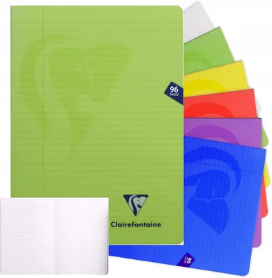 Carnet à spirales Clairefontaine Mimesys - Format A4 - 96 pages lignées - Papier blanc 90g - Polypropylène