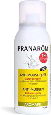 Spray anti-moustiques Aromapic Pranarôm biologique - Efficacité 7 heures - Huiles essentielles naturelles et biologiques - 75 ml - Best Deal