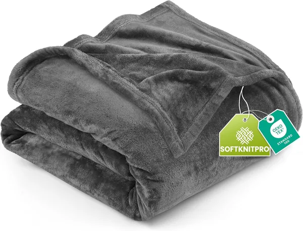 Utopia Bedding Fleece Blanket Queen Size Grey (90x90 Inches) - Ultra Soft Plush Microfiber Bed Blanket, Lightweight Warm Cozy Blanket for Bed & Couch, All Season Gift for Men & Women
