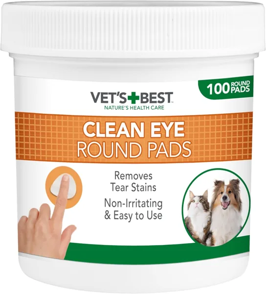 Padas Desinfectantes Naturales para los Ojos de Mascotas Vet's Best - 100 Unidades