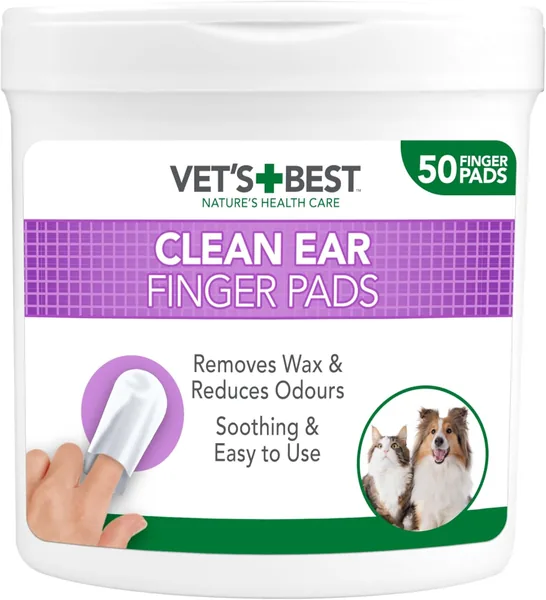 Vet's Best Ear Relief Finger Wipes, Ear Cleansing for Dogs