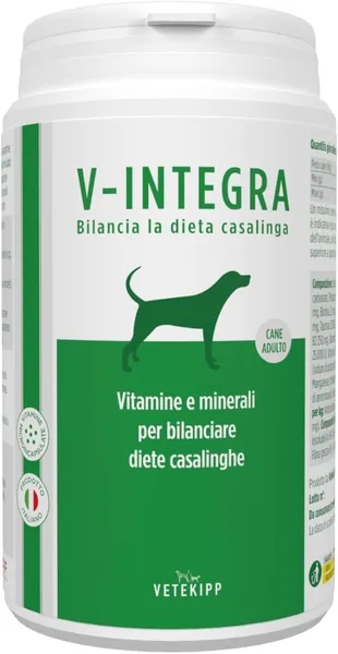 V-Inegra Adult Dog Supplement 200g, Complete Multivitamin Vitamine e Minerali per Diete Casalinghe e Barf