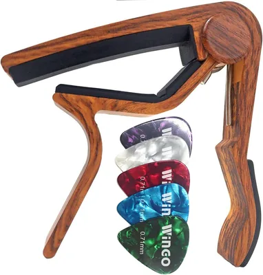 WINGO Guitar Capo Rosewood Acoustic Electric 5 Picks Best Deal