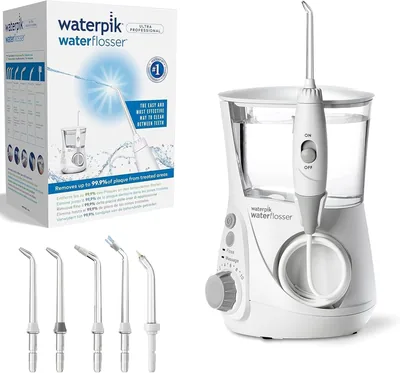 Waterpik Ultra Professional Waterflosser, Munddusch, Weiß | 6 Düsen und fortgeschrittene Wasserdruckregelung