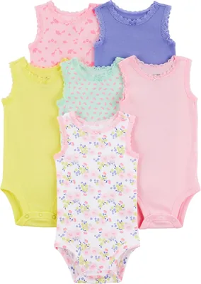 Pacote com 6 Bodies Sem Mangas Simple Joys by Carter's para Meninas