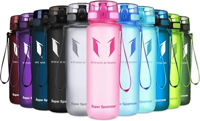 Super Sparrow Sportvann - 350ml, 500ml, 750ml, 1000ml & 1.5l - Non-toksik, BPA-fritt & Miljövänlig Trit