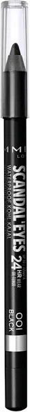 Rimmel London ScandalEyes Kohl Kajal Eye Pencil, Waterproof, Black (001 Black)