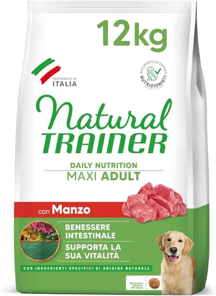 Natural Trainer Maxi Adult Dog Food with Beef - 12 kg