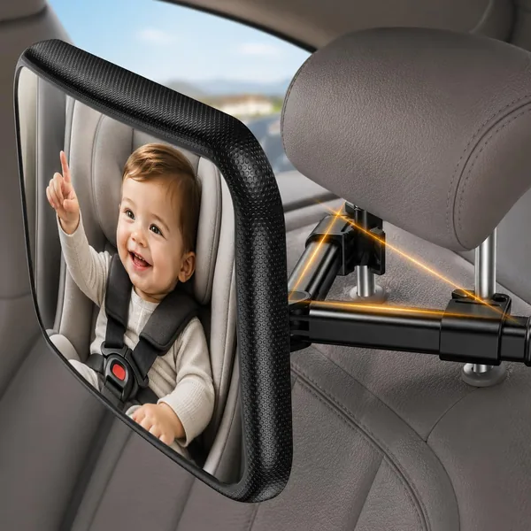 Xtremeauto 360 Convex Mirror for Rear Facing Seat Shatterproof