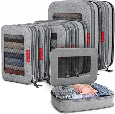 LeanTravel - Juego de 6 Bolsas Organizadoras de Viaje con Compresión