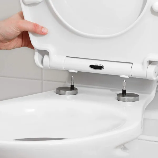 SA Products Oval Quick Release Toilet Seat - Soft Close Toilet Seat with Quick Release Hinges for Easy Cleaning, Thermoset Lid with ABS Cylinder & Fixings