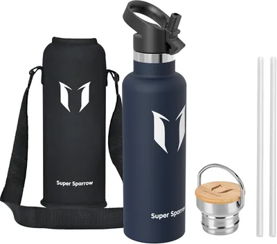 Bouteille Isolée Sparrow - 0.5L/0.75L/1L - Bouteille en Acier Inoxydable avec Couverture Imperméable, Lavable au Lave-vaisselle, Sans BPA, Froide & Chaude, Sport