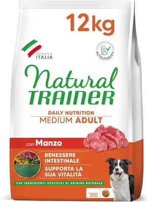 Cibo per Cani Adulti Natural Trainer Medium con Manzo - 12 kg | Miglior Affare