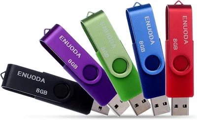 ENUODA 8GB USB Flash Drive 5 Pack - Black Purpl