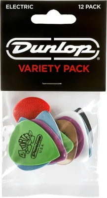 Dunlop Electric Guitar Picks Variety Pack, 12 Picks, Multi-Color