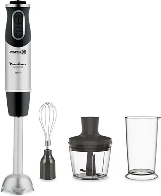 Moulinex Quickchef 3-en-1 Mixeur Plongeant, 1000W, 10 Vitesses, Technologie Powelix, 4 Lames, 3 Accessoires, Hacheur & Batteur - 50% de Réduction
