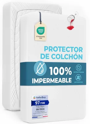 Protector para cuna Dreamzie Impermeable 120 x 60 cm - Hecho en la UE y OEKO TEX, Hipoalergénico, Anti-Bacteriano