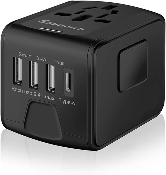 SAUNORCH Universal International Travel Power Adapter