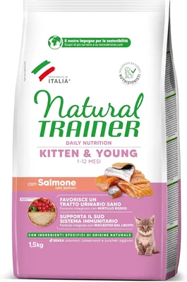 Kitten Kitten Cat Food 1-12 Mesi con Salmone, 1.5 kg - Sconto 82%