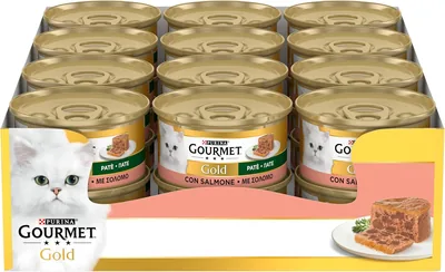 Pate' per Gatti Adulti Gourmet Gold con Salmone - 24 Dose da 85g - Miglior Affare