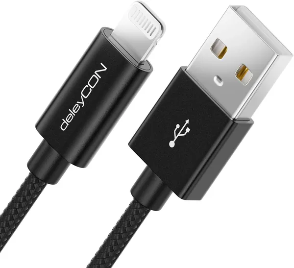 Kabel Lightning deleyCON 2m, kompatybilny z iPhone 14 i wcześniejszymi modelami, najlepszy deal