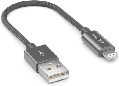 Kabel Lightning deleyCON 0,15m, 8-pin MFI kompatybilny z iPhone 14 i wcześniejsze modele, Najlepszy stosunek jakości do ceny