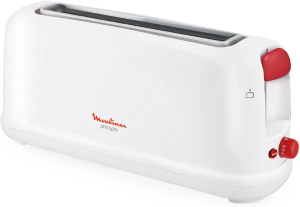 Moulinex Principio LS160111 - Toaster de 25 cm con ranura larga, bandeja para migas y 7 niveles de tostado, modo descongelar y botón apagar, para cocina (18% de descuento)