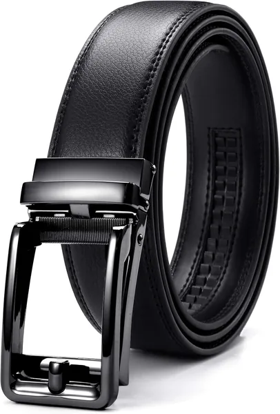 CHAOREN Men's Business Belt - Auto Lock, Large Size, Genuine Leather