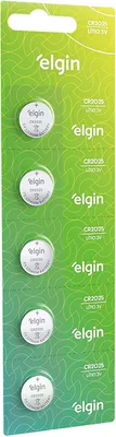 Bateria de Lítio CR2025 Elgin 3V - 5 Unidades